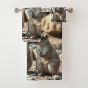 Conjunto De Toalhas Dois Aussie Rottnest IsLand Quokkas,