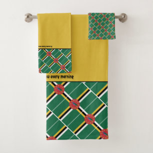Conjunto De Toalhas DOMINICA FLAG Personalizada Escritura AMARELA