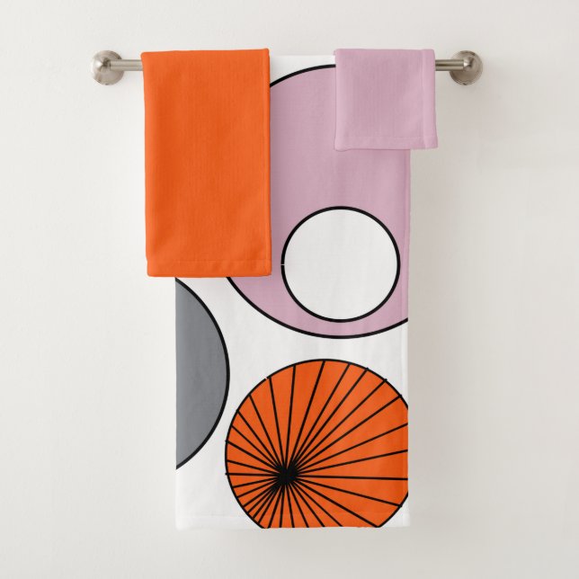 Conjunto de toalhas dos círculos modernos do sécul (Insitu)