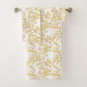 Conjunto De Toalhas Dourada Manhã Branca Flor Glória