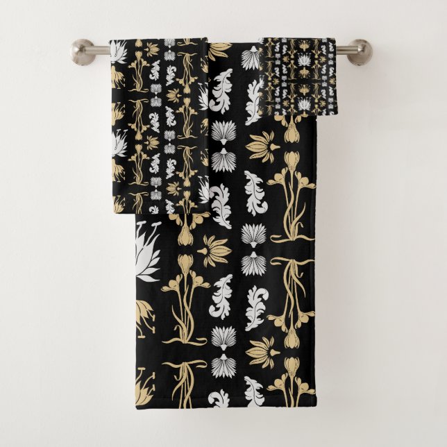 Conjunto De Toalhas Dourada Retro Art Nouveau Impressão (Insitu)
