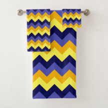 Conjunto de toalhas Douradas de chevrons amarelas 