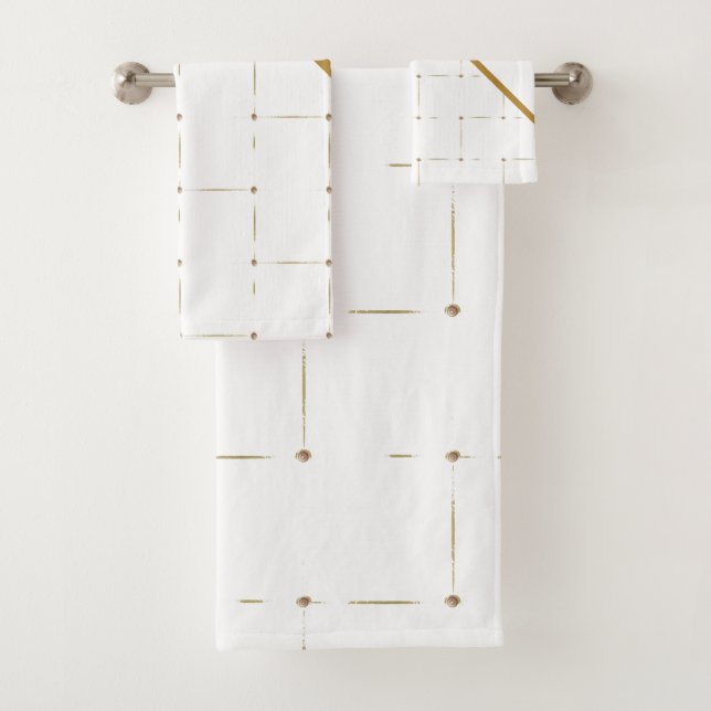 CONJUNTO DE TOALHAS DOURADO PAINEL BRANCO PADRÃO BANHEIRO DEFINIDO (Insitu)