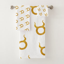 Conjunto De Toalhas Dourado símbolo de astrologia Zodiac Taurus