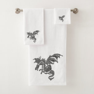 Conjunto De Toalhas Dragão de prata