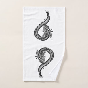 Conjunto De Toalhas Dragão no estilo de tatuagem