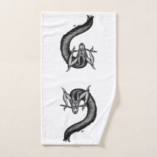 Conjunto De Toalhas Dragão no estilo de tatuagem