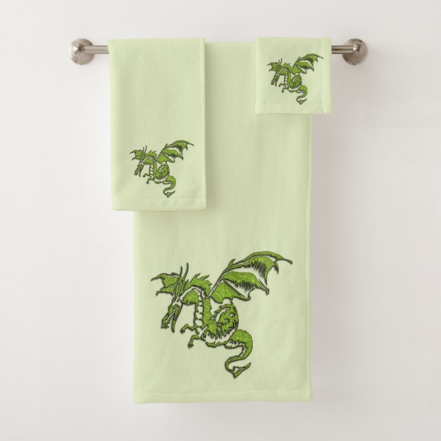 Conjunto De Toalhas Dragão Voador Verde (Insitu)