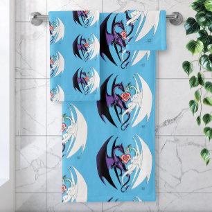 Conjunto De Toalhas Dragões adoram azul-coração