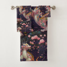 Conjunto De Toalhas Dragões Quimétricos Florais