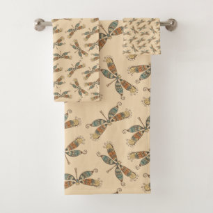 Conjunto De Toalhas Dragões Whimsical Manteiga Cream Earthy