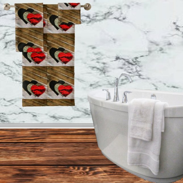 Conjunto De Toalhas Dream Hearts A' Fallen (Set out the towels, in time for Valentine's Day!)