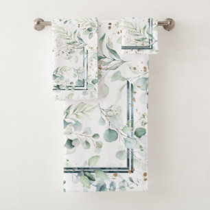 Conjunto De Toalhas Dreamy Greenery Padrão Green/Blue ID817