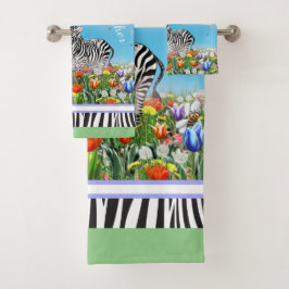 Conjunto De Toalhas Duas zebras bonitos que andam junto verão