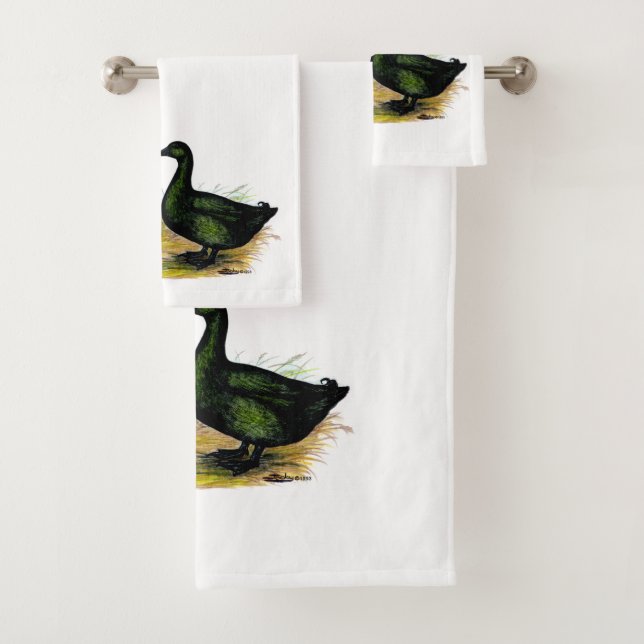 Conjunto De Toalhas Ducks:  Cayuga Pair (Insitu)