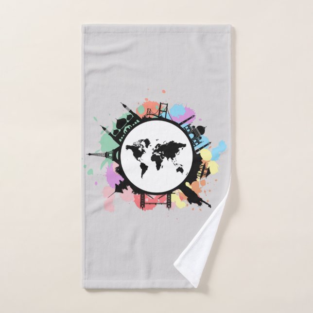 Conjunto De Toalhas É hora de viagem (Toalha de mão)