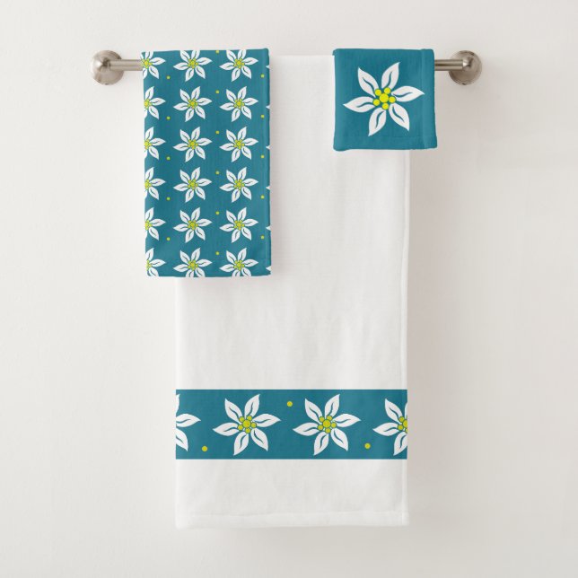 Conjunto De Toalhas Edelweiss Flowers Bath Towel Set (Insitu)