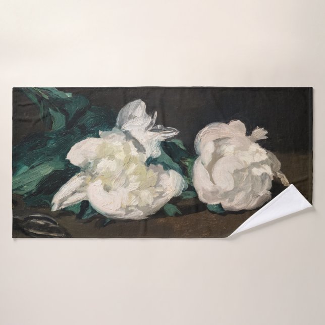Conjunto De Toalhas Edouard Manet - Ramo de Peônias Brancas, Tesoura d (Toalha de Banho)
