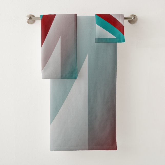 Conjunto De Toalhas efeito da esfera de cinza teal burgundy (Insitu)