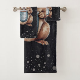 Conjunto De Toalhas Eichhörnchen mit Tasse und Schnee „Stay Warm“