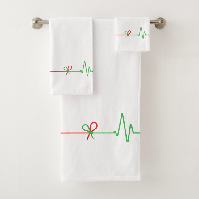 Conjunto De Toalhas EKG Heart Beat - A vida continua (Insitu)