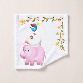 Conjunto De Toalhas Elefantes, Torre de Ovinos e Pássaros