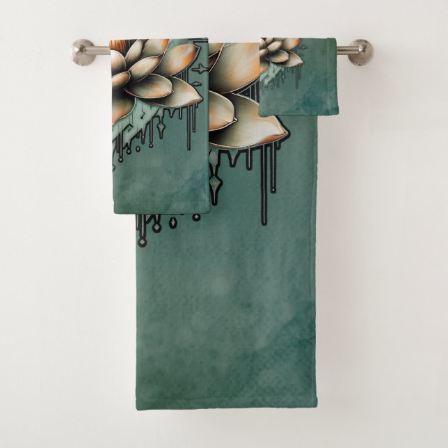 Conjunto De Toalhas elegância meditativa. Flor de lótus refinado (Insitu)