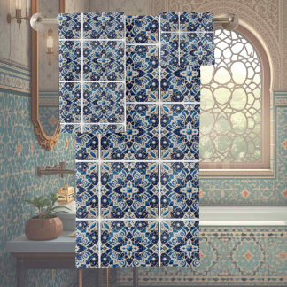 Conjunto De Toalhas Elegância Tradicional | Azulejos Marroquinos Azuis