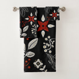 Conjunto De Toalhas Elegant botanical pattern