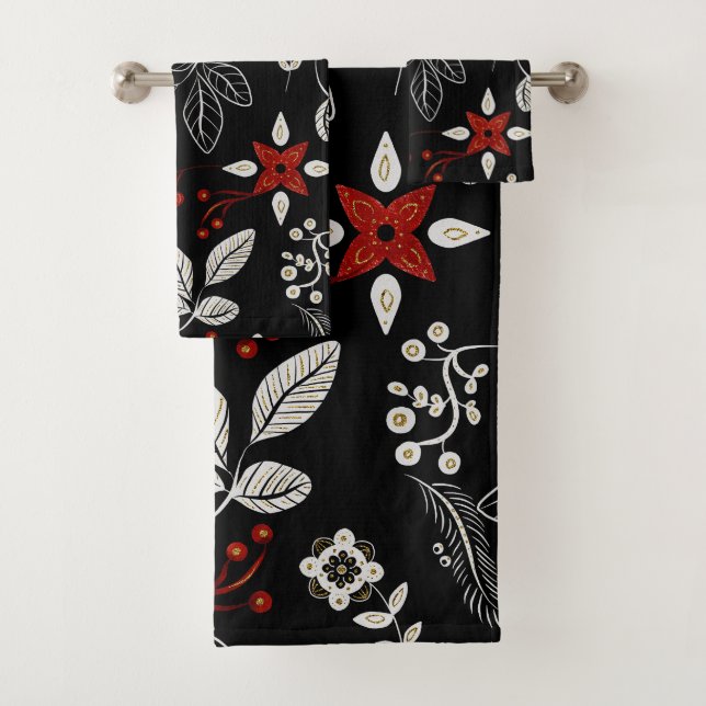 Conjunto De Toalhas Elegant botanical pattern (Insitu)