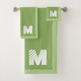 Conjunto De Toalhas Elegant Custom Sage Green Monogram 