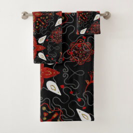 Conjunto De Toalhas Elegant, festive feel symmetrical floral pattern