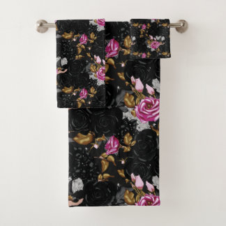 Conjunto De Toalhas Elegant floral pattern bath towel set