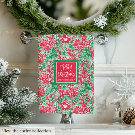 Conjunto De Toalhas Elegant green and pink Christmas preppy towel set