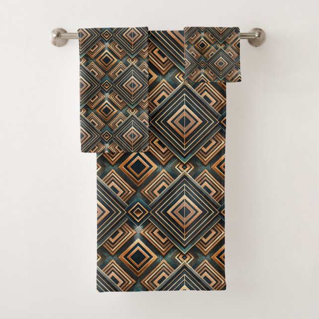Conjunto De Toalhas Elegant tile art deco pattern  (Insitu)