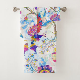 Conjunto De Toalhas Elegante aguarela floral decorativa chamativa