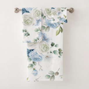 Conjunto De Toalhas Elegante aquosa cor floral decorativa ocular