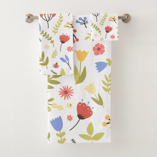 Conjunto De Toalhas Elegante aquosa cor floral decorativa ocular (Insitu)