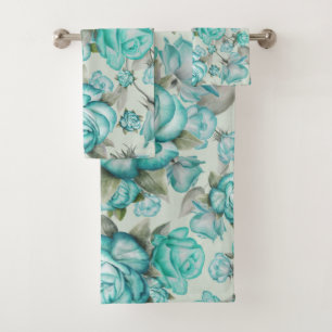 Conjunto De Toalhas Elegante aquosa cor floral decorativa ocular