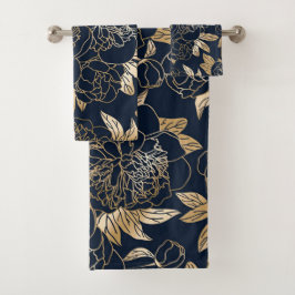 Conjunto De Toalhas Elegante aquosa cor floral decorativa ocular