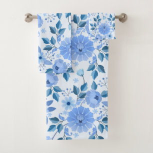 Conjunto De Toalhas Elegante aquosa cor floral decorativa ocular