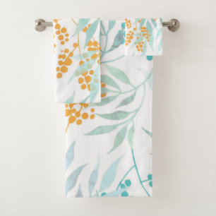 Conjunto De Toalhas Elegante aquosa cor floral decorativa ocular