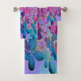 Conjunto De Toalhas Elegante Azul Escuro e Magenta - Iluminismo