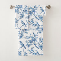 Elegante Chinoiserie Floral Azul