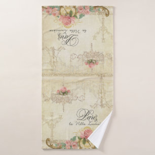 Conjunto De Toalhas Elegante de Chandelier Vintage parisiense Rosas Pa