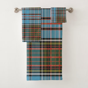 Conjunto De Toalhas Elegante de Xadrez Clássica Anderson Tartan