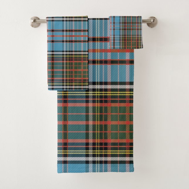 Conjunto De Toalhas Elegante de Xadrez Clássica Anderson Tartan (Insitu)