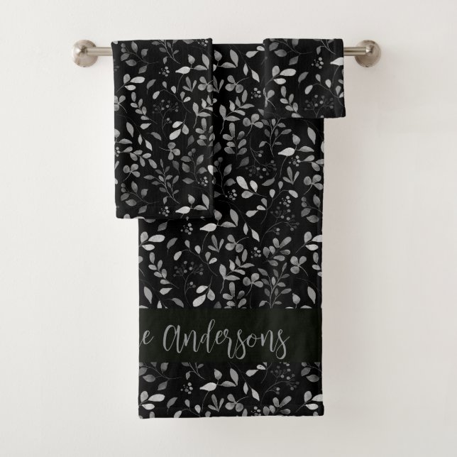 Conjunto De Toalhas Elegante deixa Impressão no nome da família branca (Insitu)