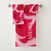 Elegante Estampa Animal Leopardo Rosa Vermelho Per