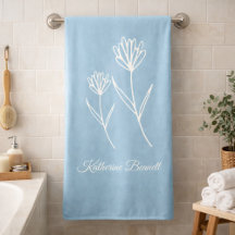Elegante Flor Simples em Azul Poeirento